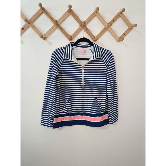 Lilly Pulitzer Skipper Popover 1/2 Zip Pullover Striped Sweater - Size XS - Picture 1 of 8